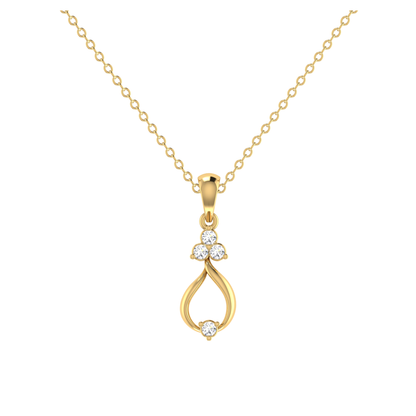 Mist Dewdrop Gold Plated Lab Grown Diamond Pendant