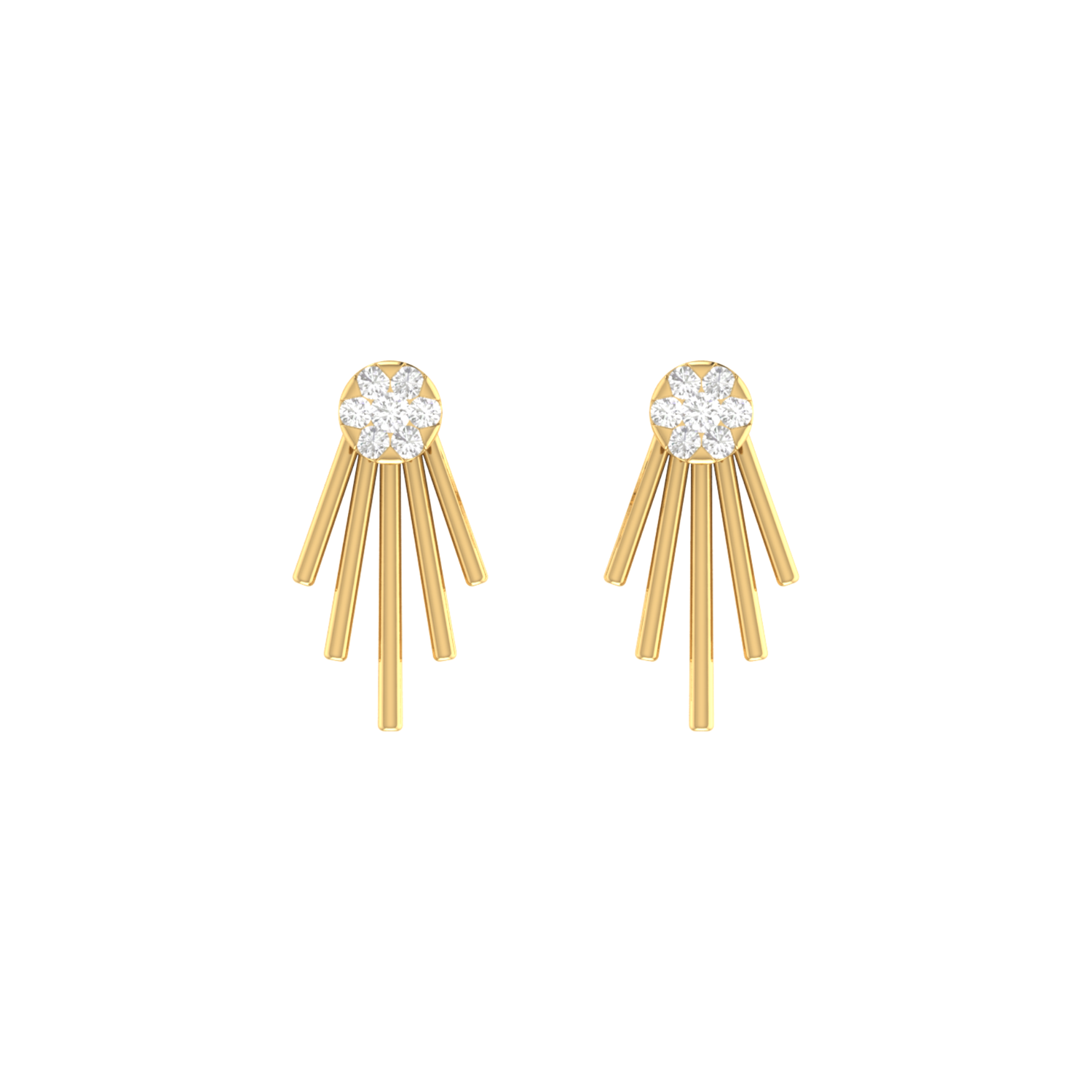 Astral Fringe Studs Gold Plated Lab Grown Diamond Earrings