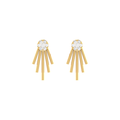Astral Fringe Studs Gold Plated Lab Grown Diamond Earrings