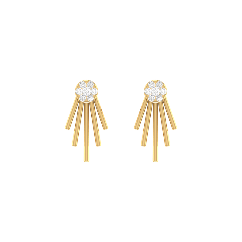 Astral Fringe Studs Gold Plated Lab Grown Diamond Earrings