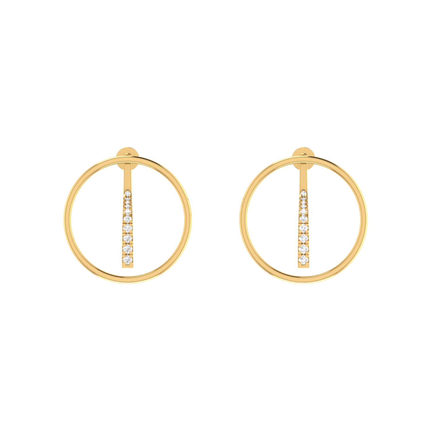 Solar Plumb Gold Plated Lab Grown Diamond Earrings