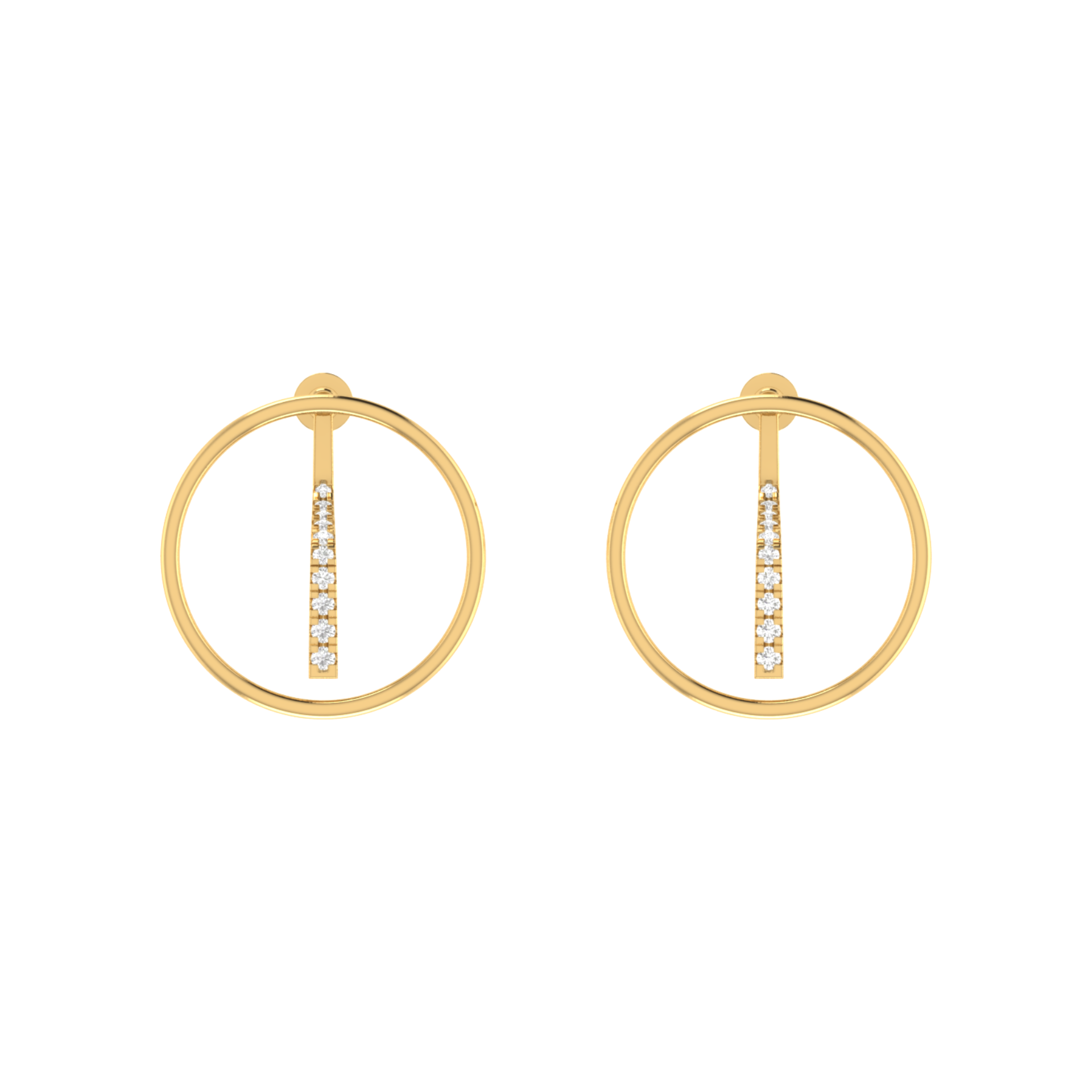 Solar Plumb Gold Plated Lab Grown Diamond Earrings