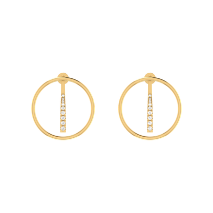 Solar Plumb Gold Plated Lab Grown Diamond Earrings