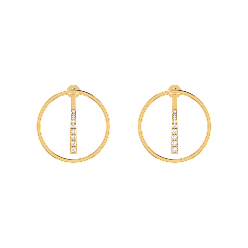 Solar Plumb Gold Plated Lab Grown Diamond Earrings