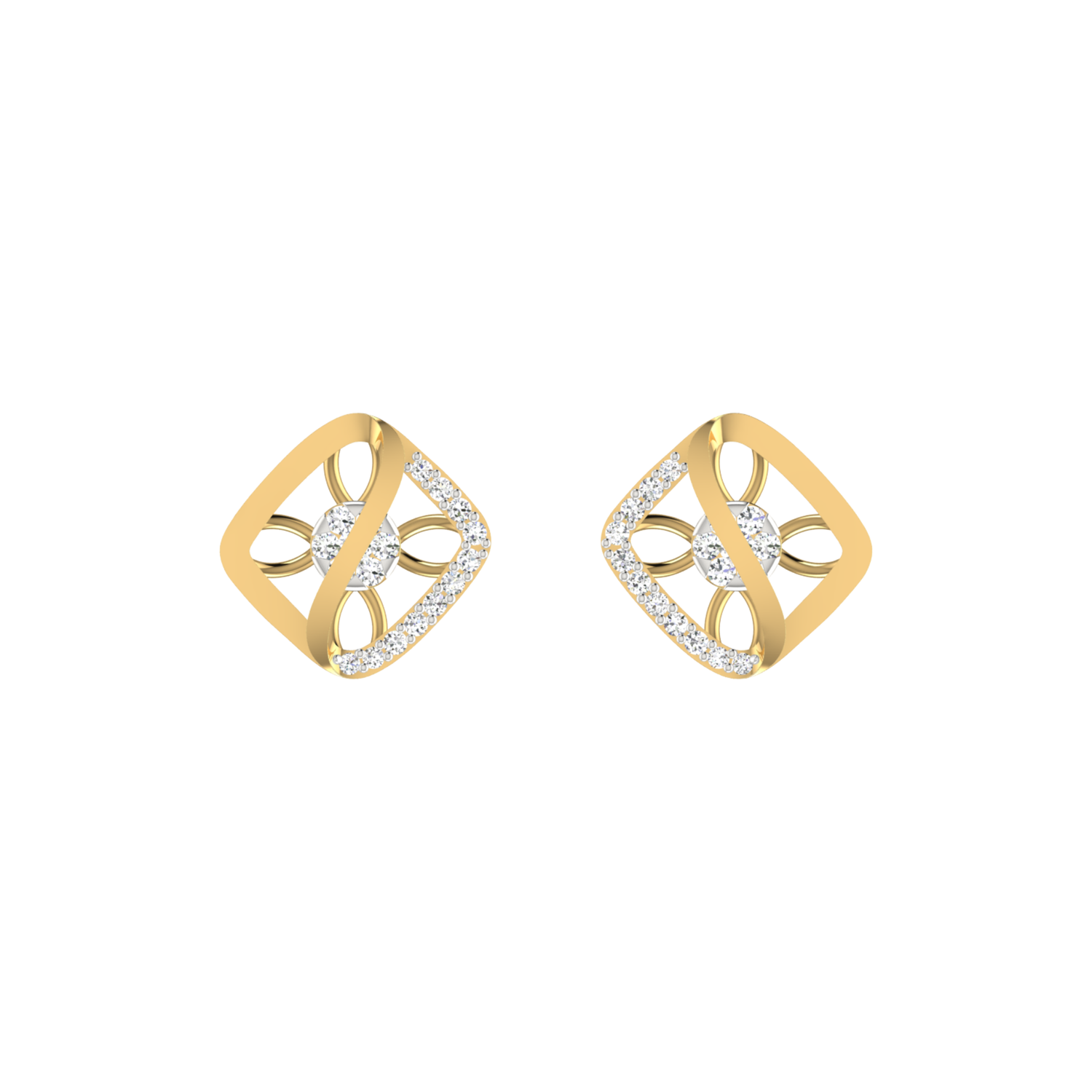 Lumina Galaxy Studs Gold Plated Lab Grown Diamond Earrings