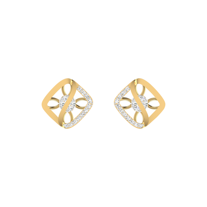 Lumina Galaxy Studs Gold Plated Lab Grown Diamond Earrings