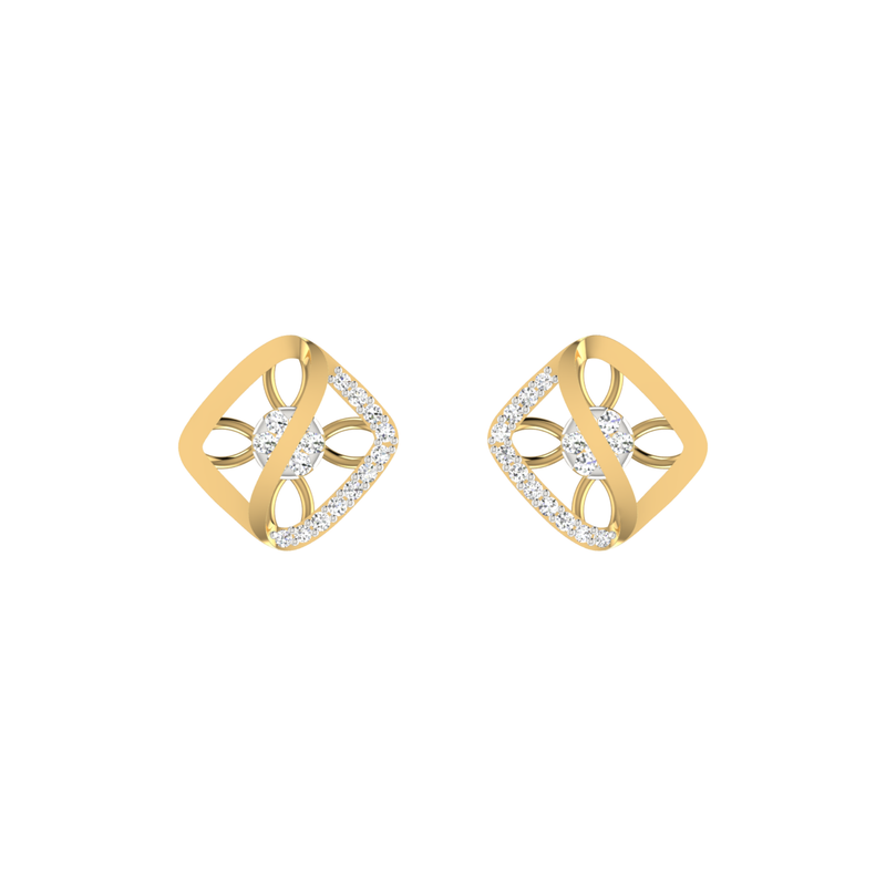 Lumina Galaxy Studs Gold Plated Lab Grown Diamond Earrings