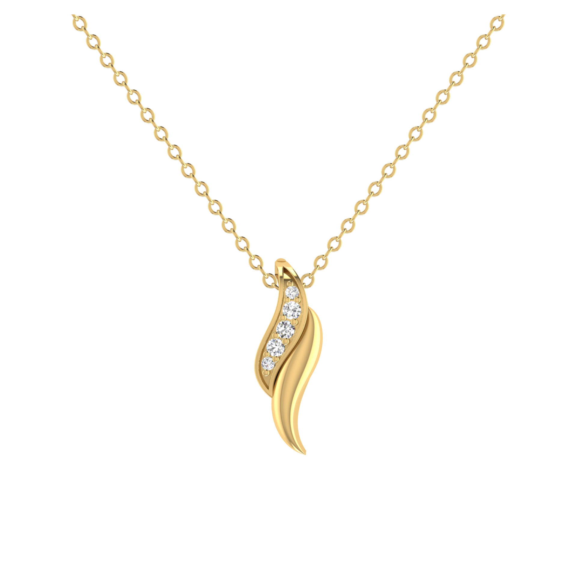 Plume Drop Gold Plated Lab Grown Diamond Pendant