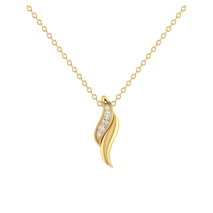 Plume Drop Gold Plated Lab Grown Diamond Pendant