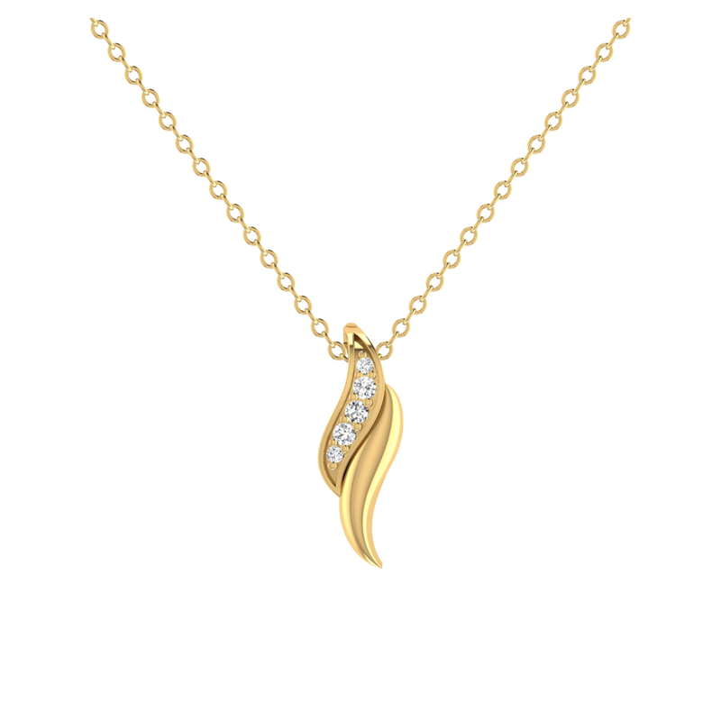 Plume Drop Gold Plated Lab Grown Diamond Pendant