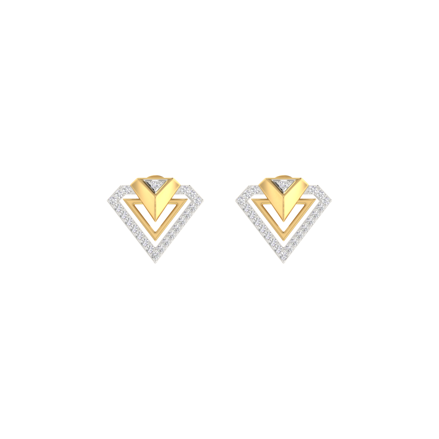 Nexus Prism Gold Plated Lab Grown Diamond Earrings