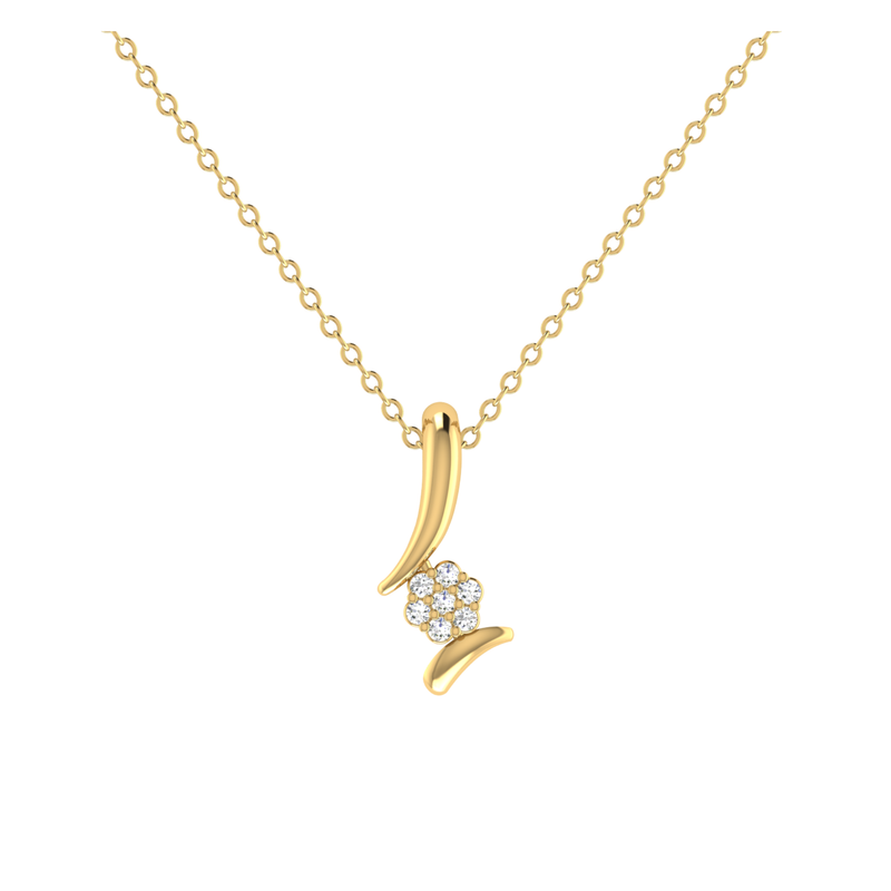 Cluster Floral Spire Gold Plated Lab Grown Diamond Pendant