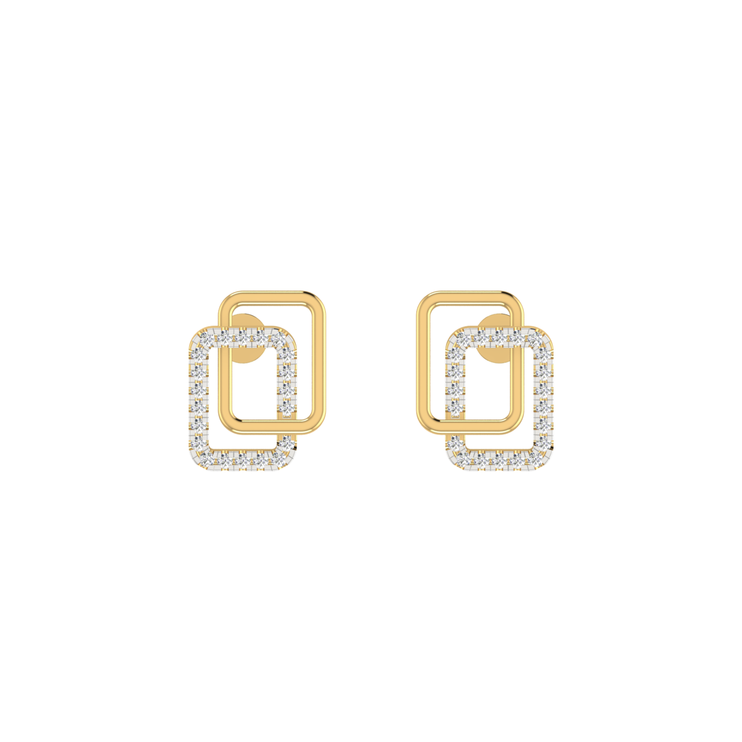 Bonded Aura Studs Gold Plated Lab Grown Diamond Earrings