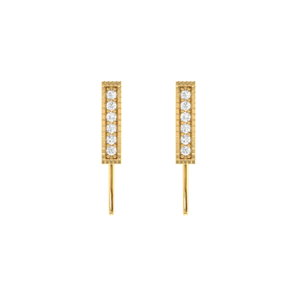 Artisan Frame Drops Gold Plated Lab Grown Diamond Earrings