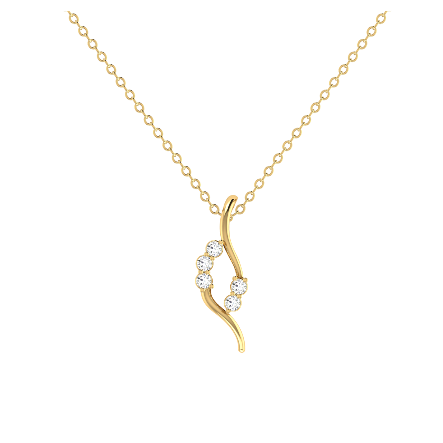 Modernist Helix Gold Plated Lab Grown Diamond Pendant