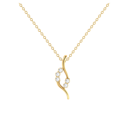 Modernist Helix Gold Plated Lab Grown Diamond Pendant