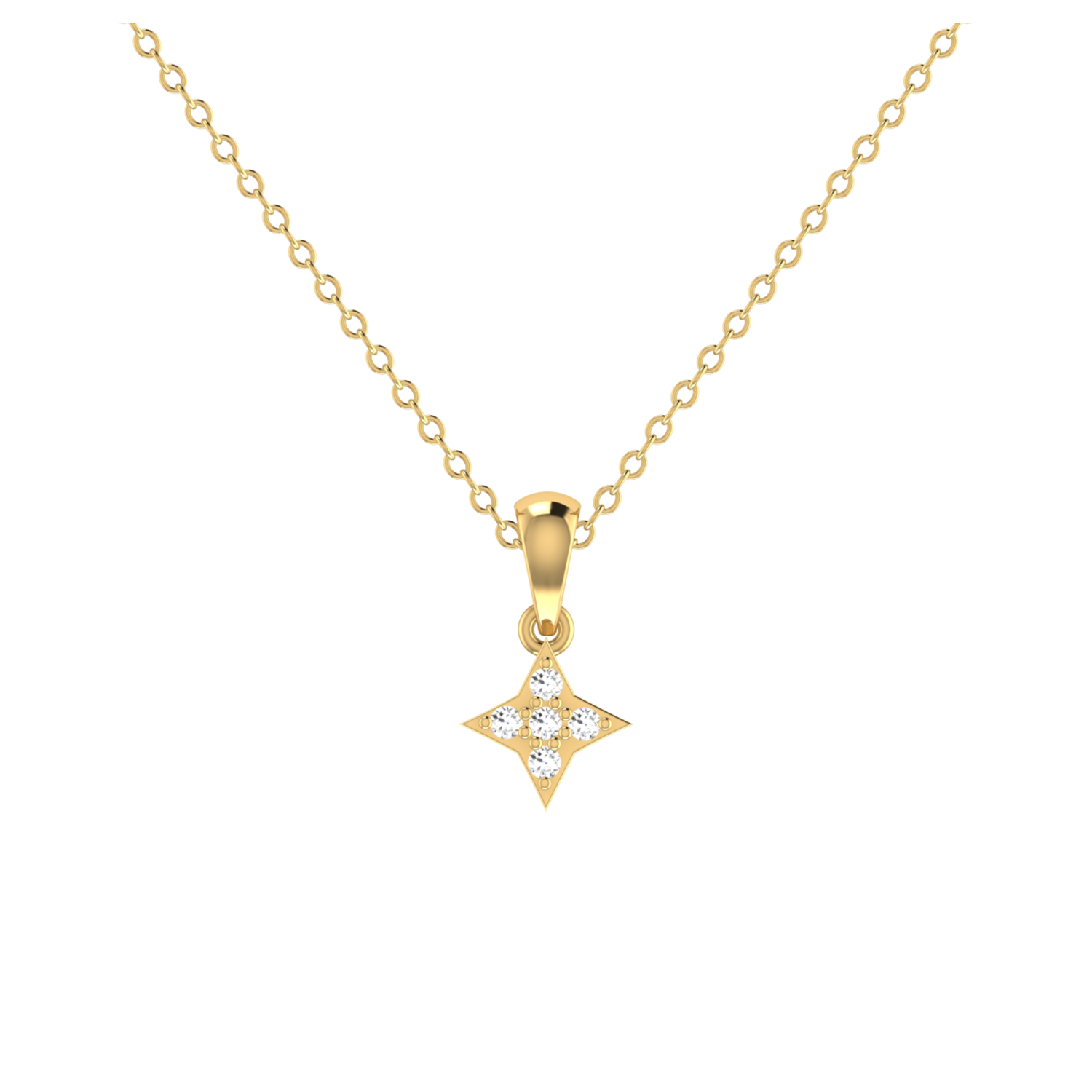 Orchid Flare Drop Gold Plated Lab Grown Diamond Pendant