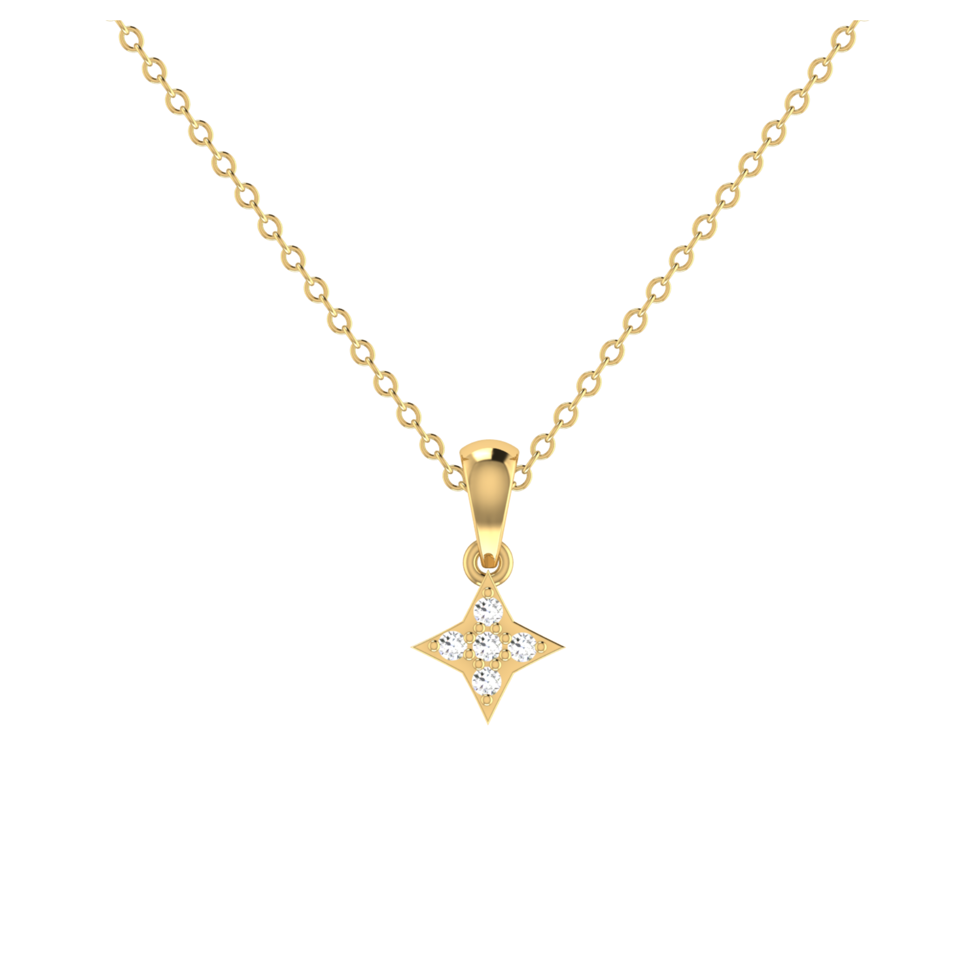 Orchid Flare Drop Gold Plated Lab Grown Diamond Pendant