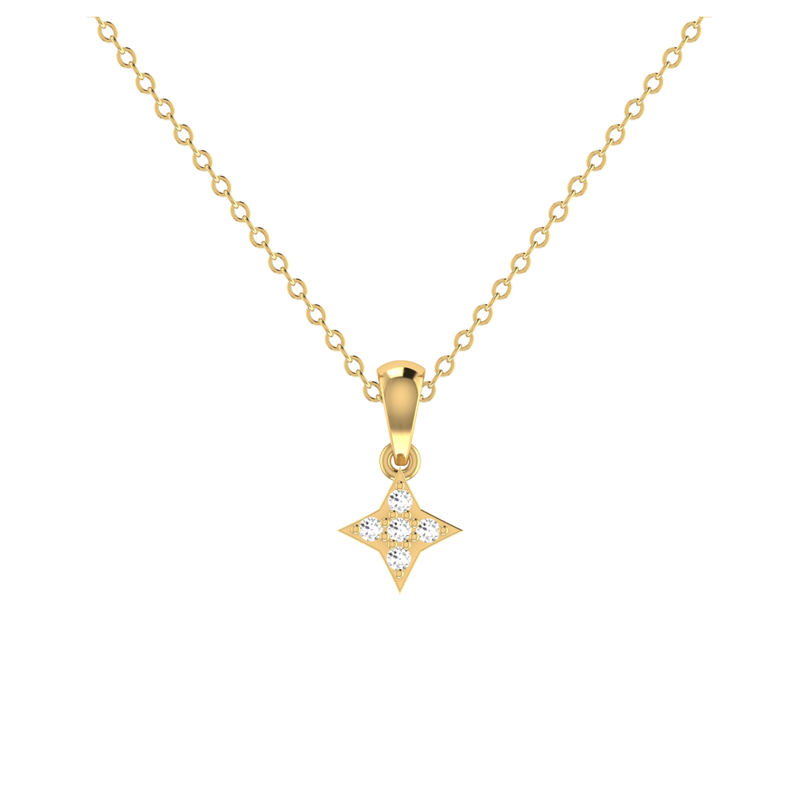 Orchid Flare Drop Gold Plated Lab Grown Diamond Pendant