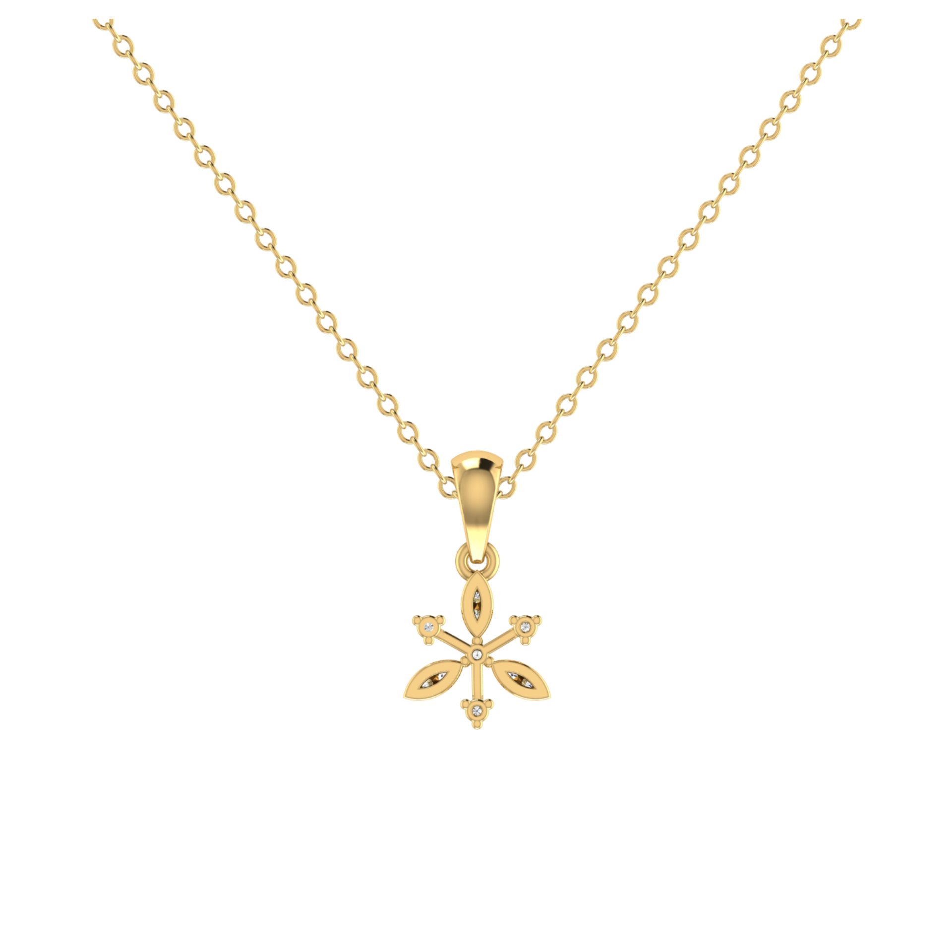 Gilded Snowflake Gold Plated Lab Grown Diamond Pendant
