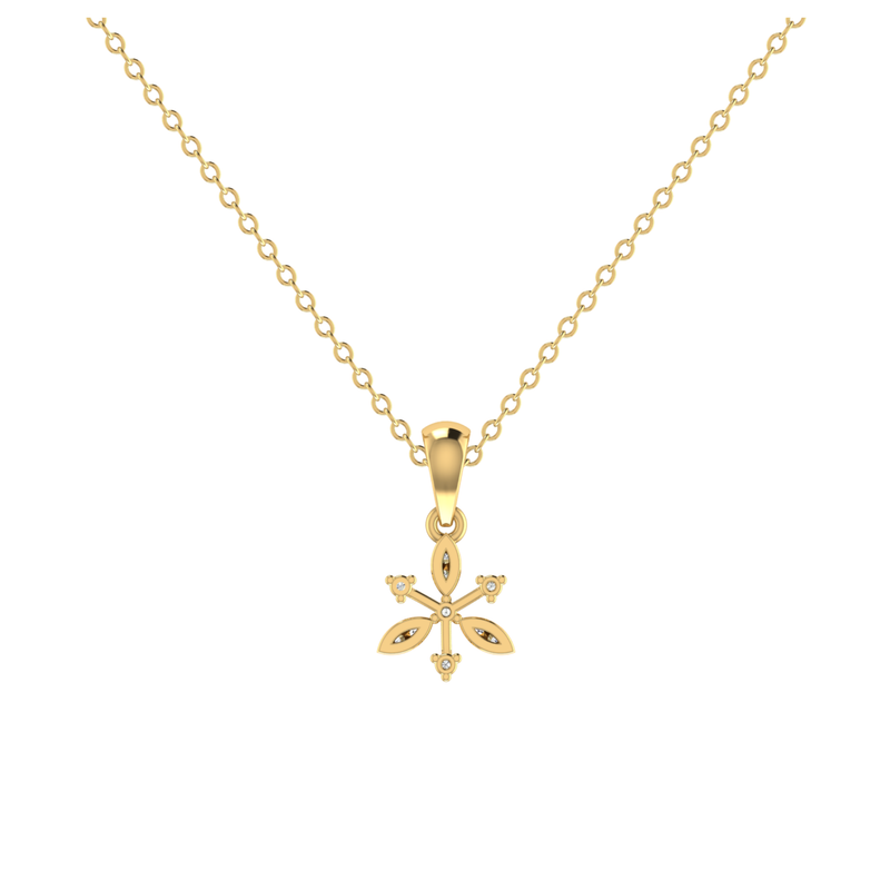 Gilded Snowflake Gold Plated Lab Grown Diamond Pendant