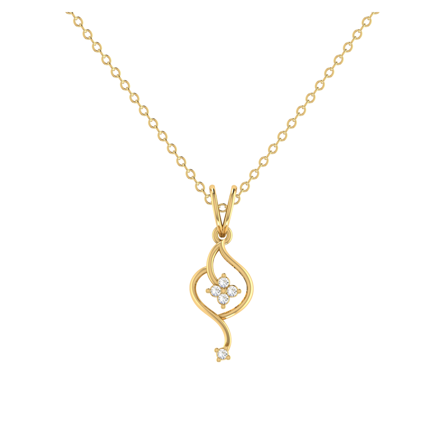 Stardust Cocoon Gold Plated Lab Grown Diamond Pendant
