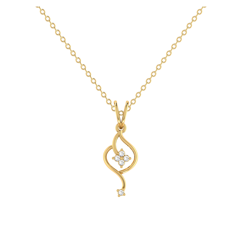 Stardust Cocoon Gold Plated Lab Grown Diamond Pendant