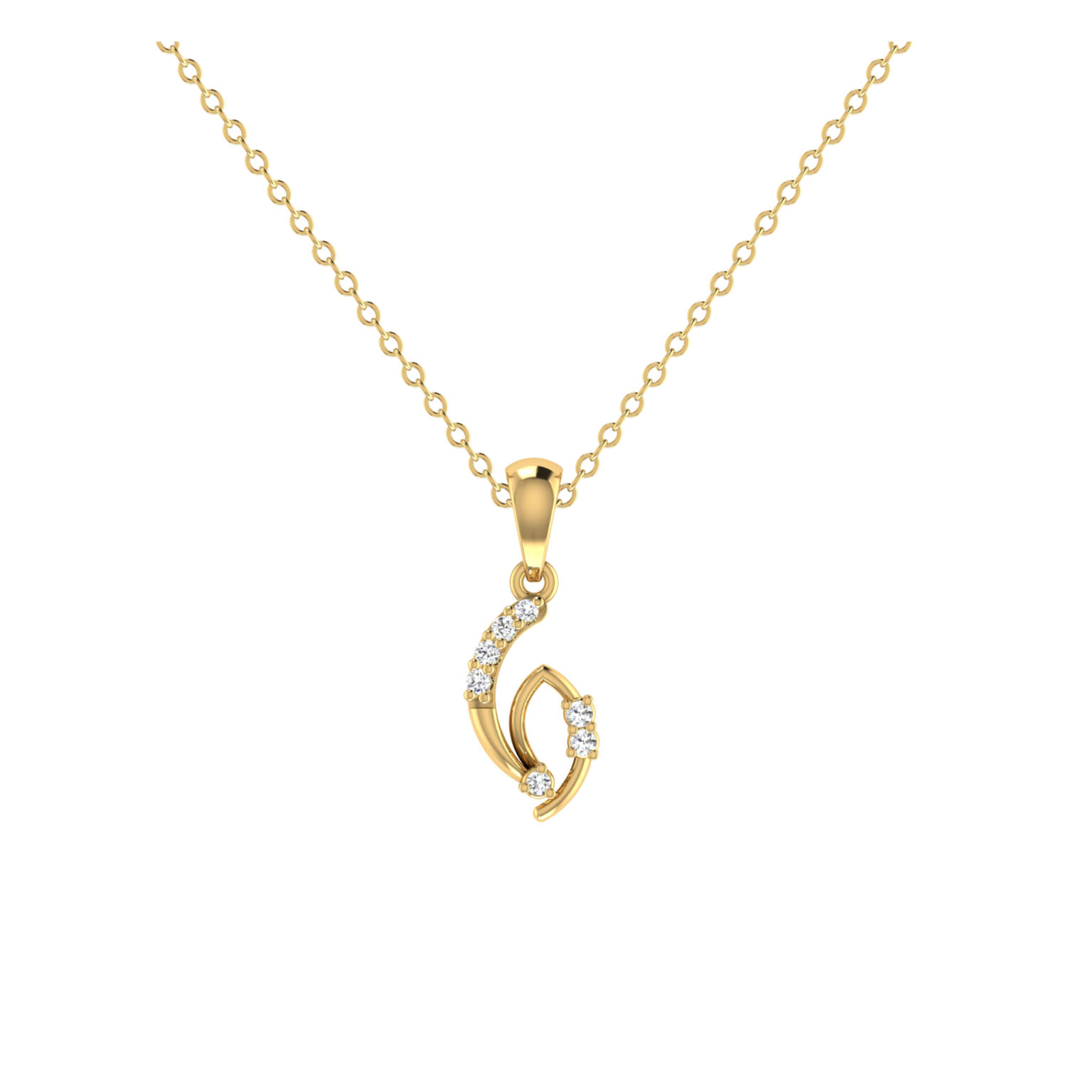 Cascading Echo Gold Plated Lab Grown Diamond Pendant