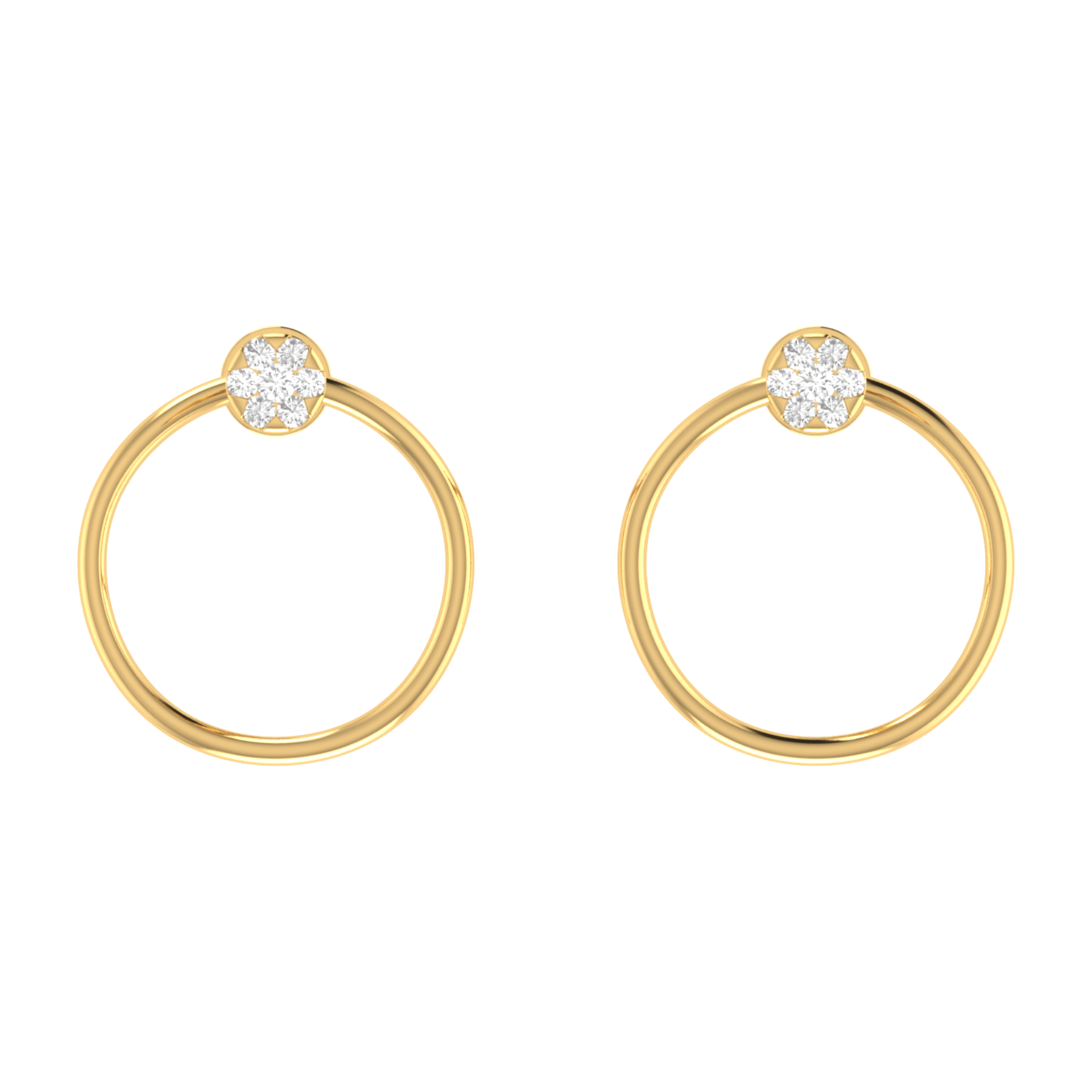 Meadow Hoop Gold Plated Lab Grown Diamond Earrings