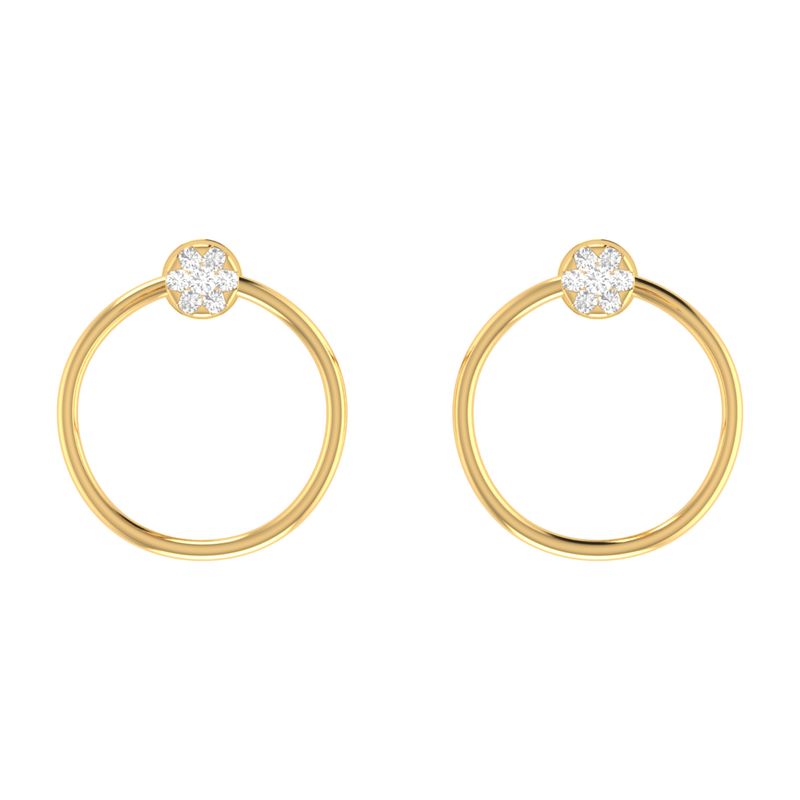 Meadow Hoop Gold Plated Lab Grown Diamond Earrings