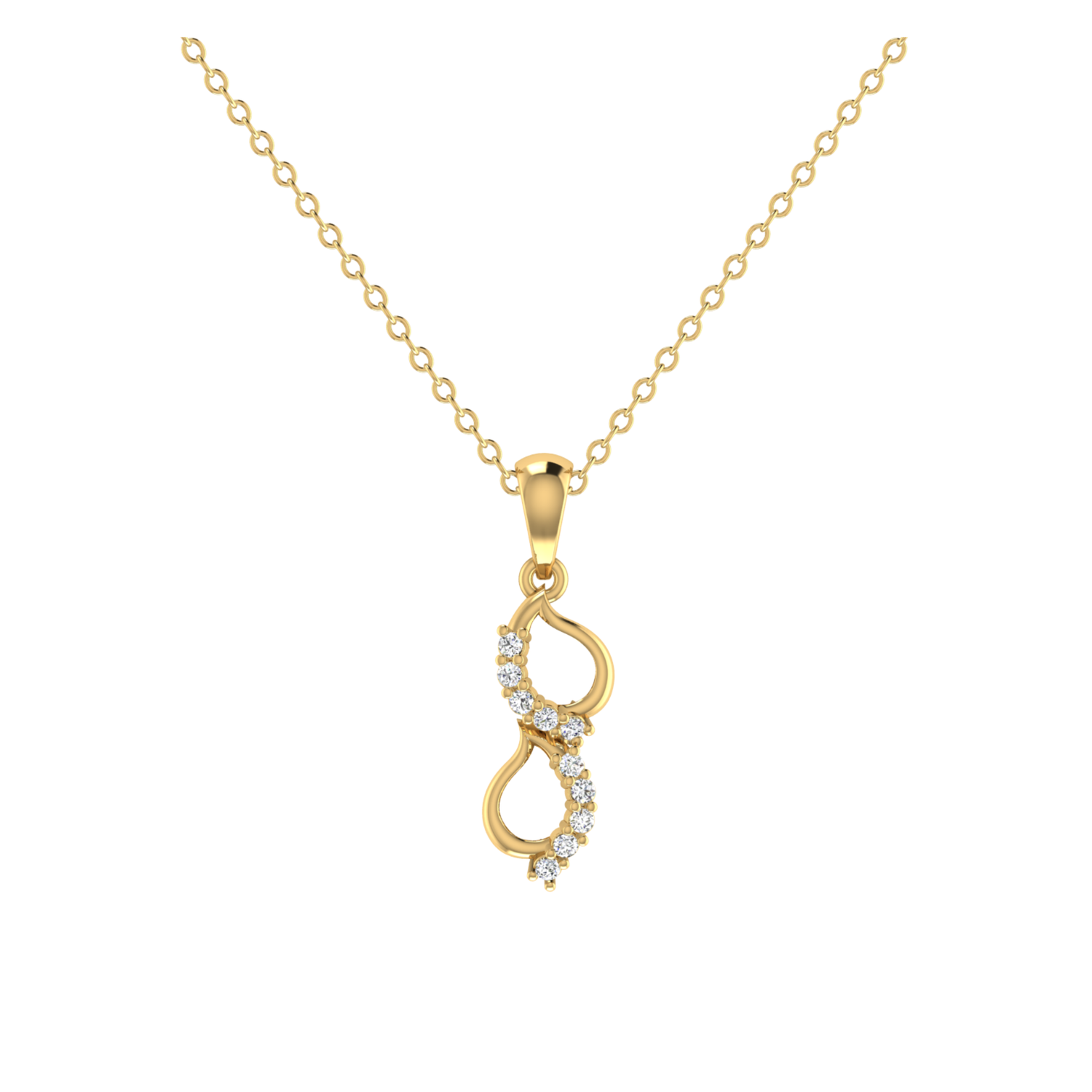 Radiant Interlace Gold Plated Lab Grown Diamond Pendant