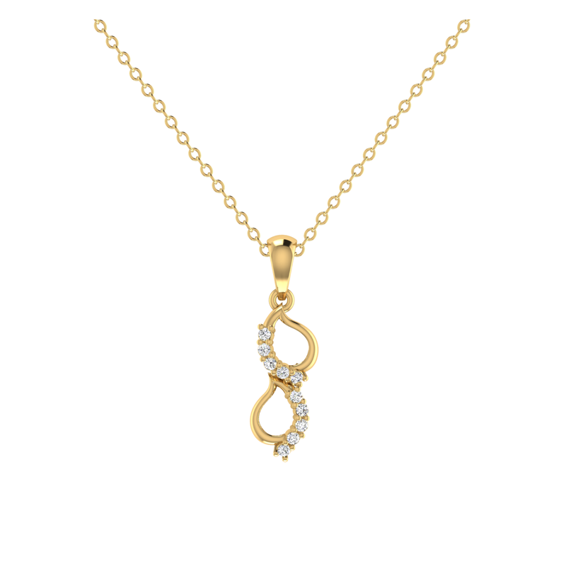 Radiant Interlace Gold Plated Lab Grown Diamond Pendant