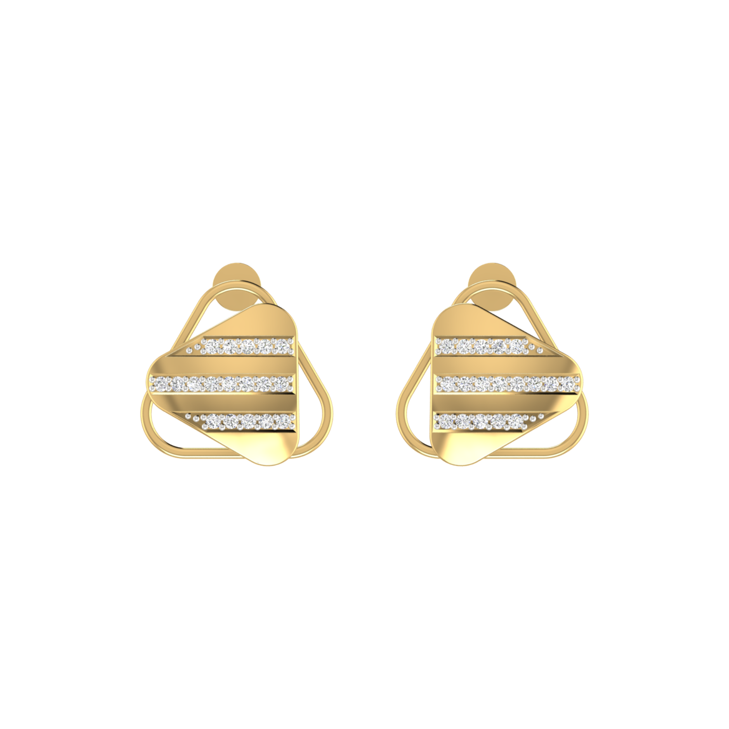 Parallel Gable Gold Plated Lab Grown Diamond Earrings