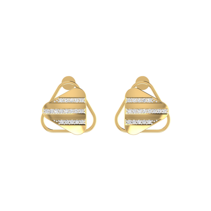 Parallel Gable Gold Plated Lab Grown Diamond Earrings