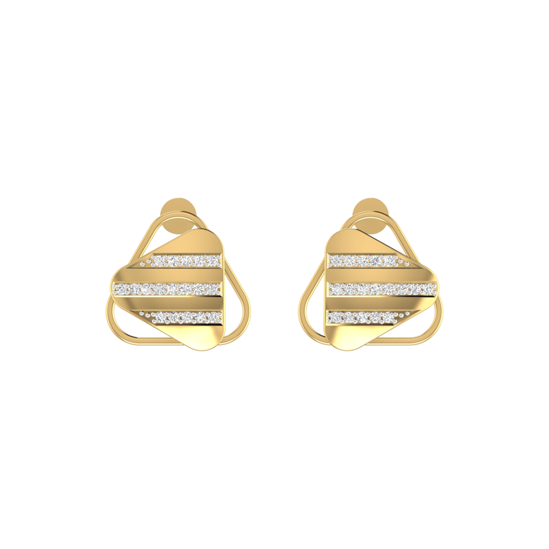 Parallel Gable Gold Plated Lab Grown Diamond Earrings