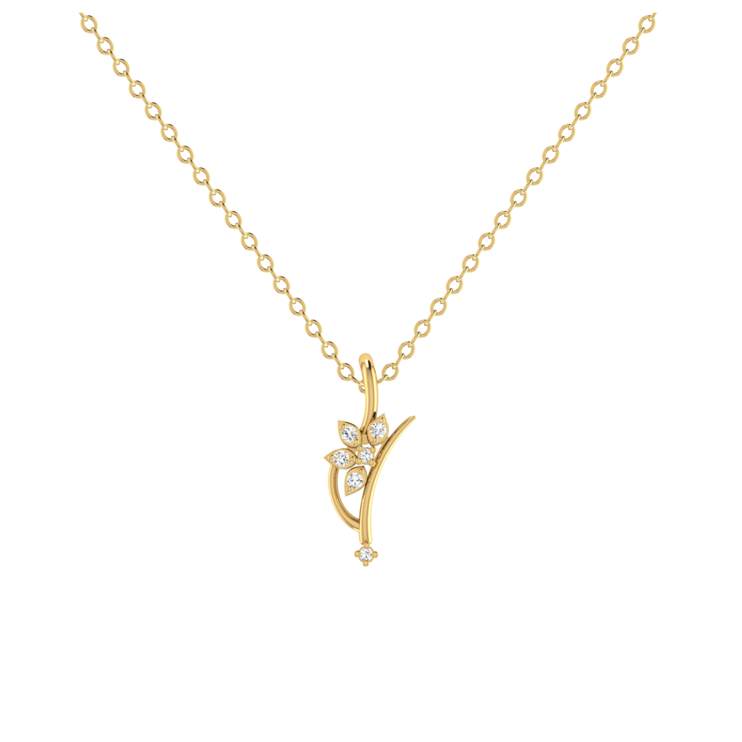 Artisan Tendril Gold Plated Lab Grown Diamond Pendant