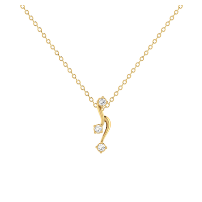 Kinetic Curve Gold Plated Lab Grown Diamond Pendant