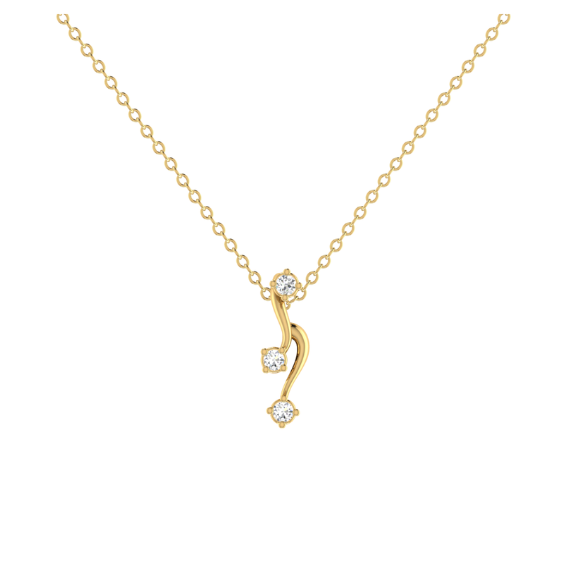 Kinetic Curve Gold Plated Lab Grown Diamond Pendant