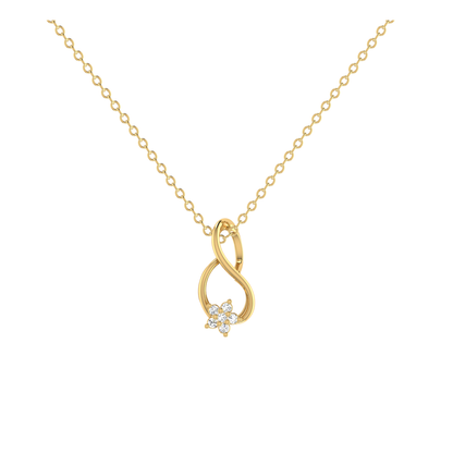 Jasmine Swirl Gold Plated Lab Grown Diamond Pendant