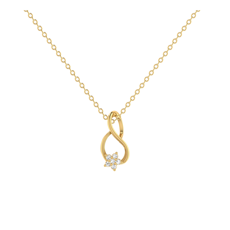 Jasmine Swirl Gold Plated Lab Grown Diamond Pendant