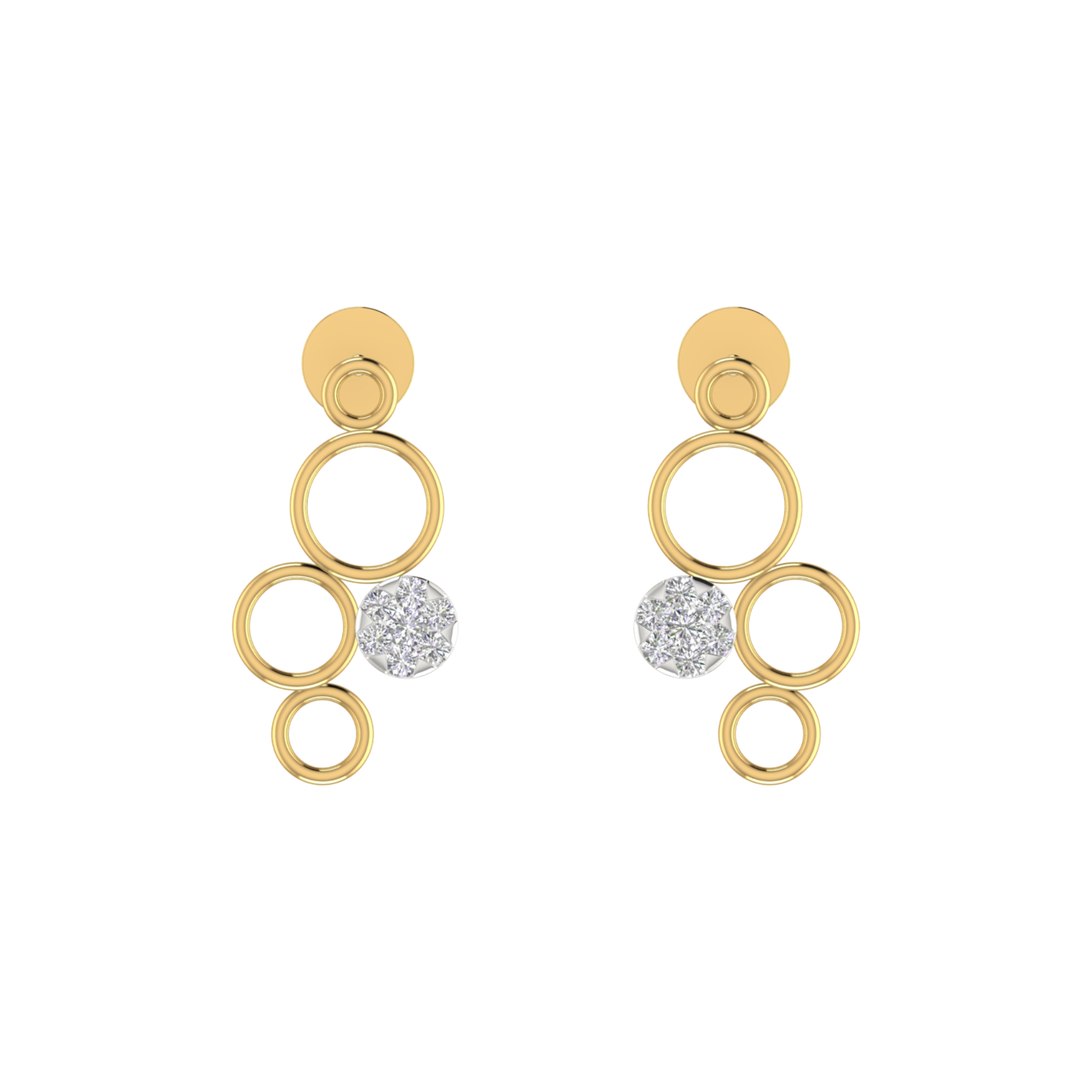 Echoing Circle Gold Plated Lab Grown Diamond Earrings
