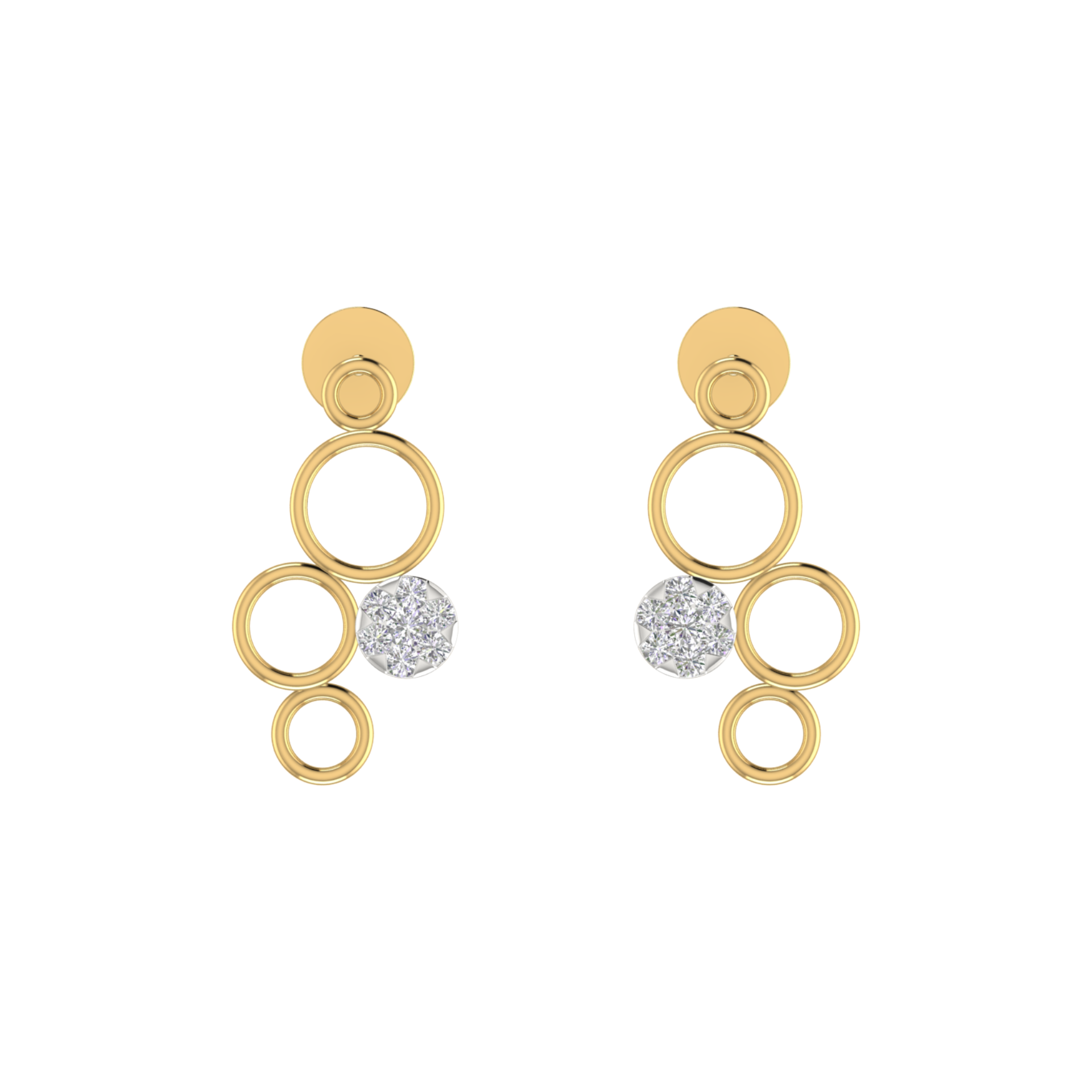Echoing Circle Gold Plated Lab Grown Diamond Earrings