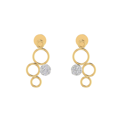 Echoing Circle Gold Plated Lab Grown Diamond Earrings
