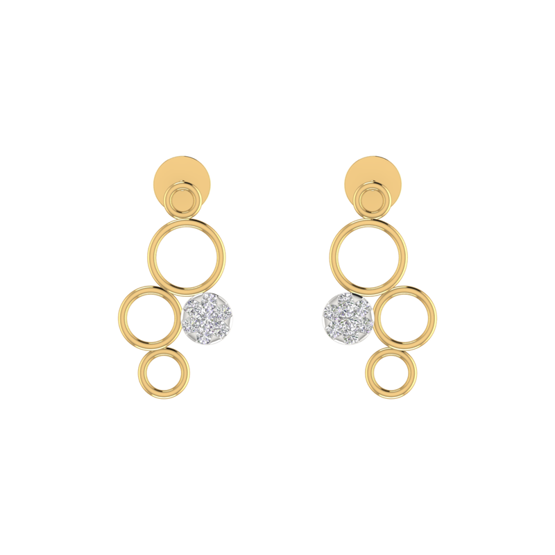 Echoing Circle Gold Plated Lab Grown Diamond Earrings