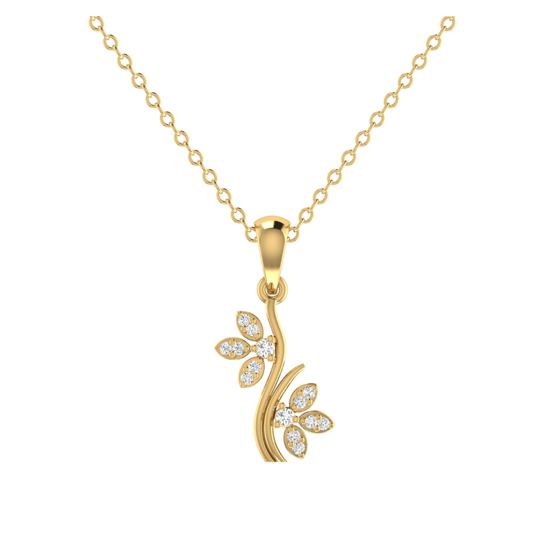 Harmony Vine Gold Plated Lab Grown Diamond Pendant