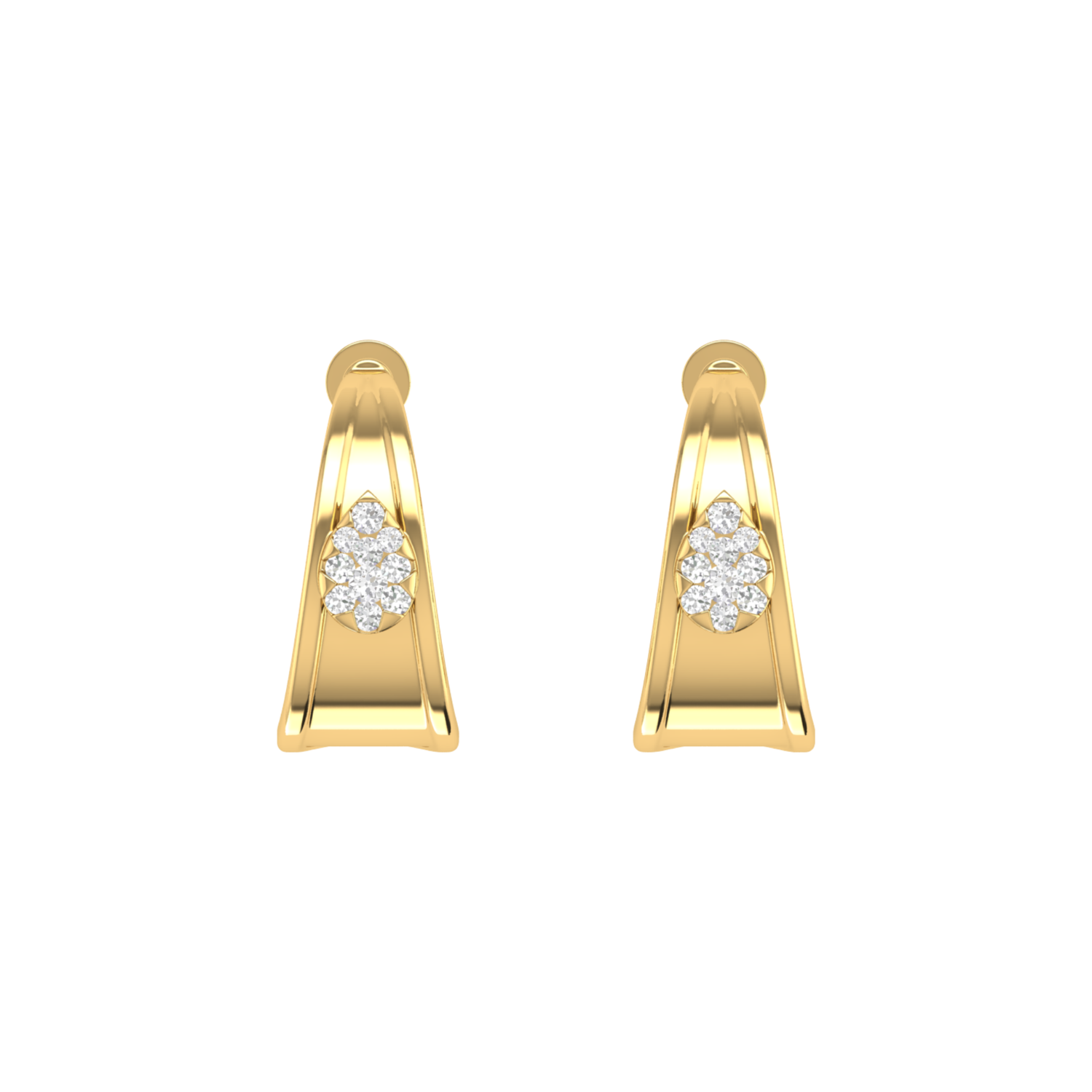 Tapered Nexus Gold Plated Lab Grown Diamond Earrings
