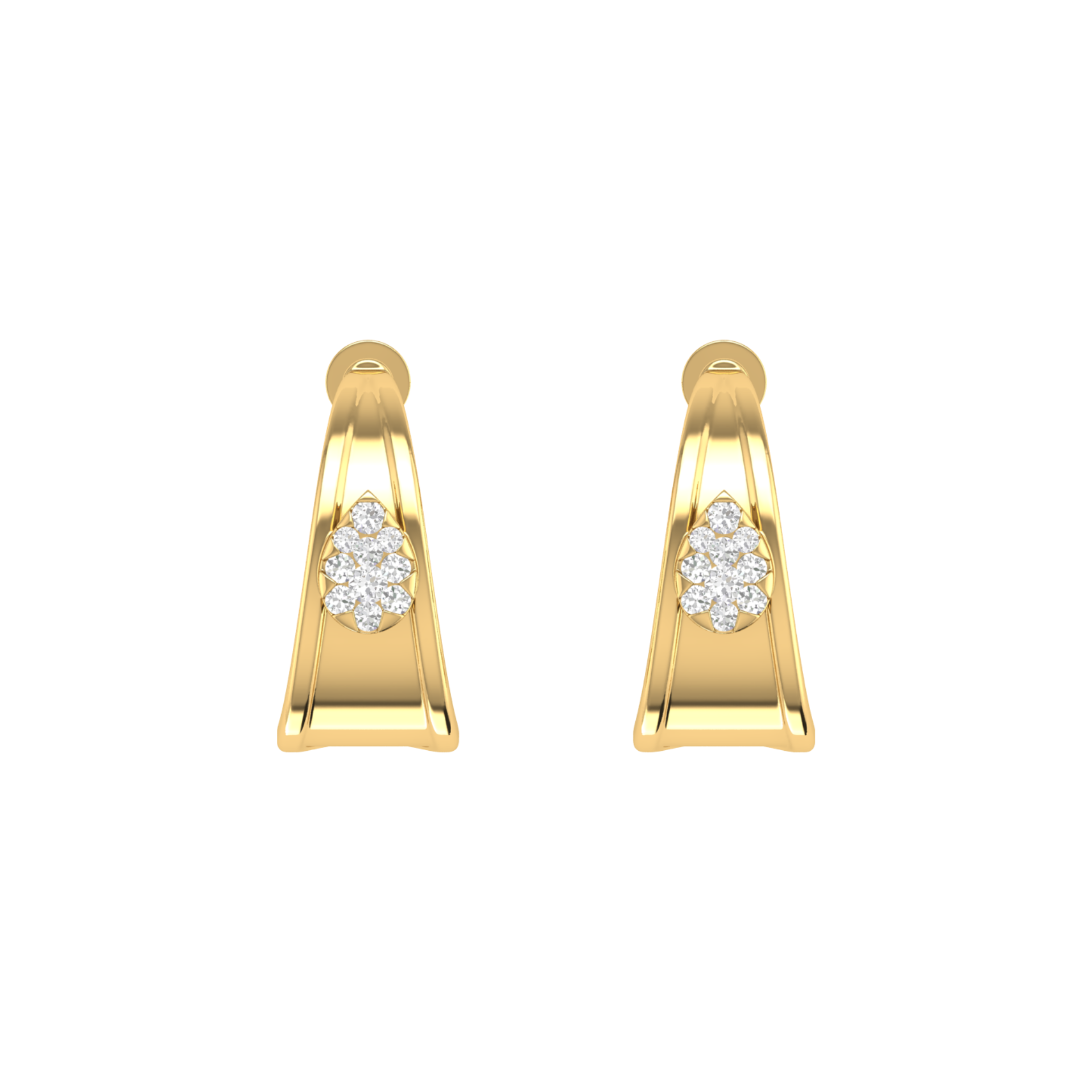 Tapered Nexus Gold Plated Lab Grown Diamond Earrings