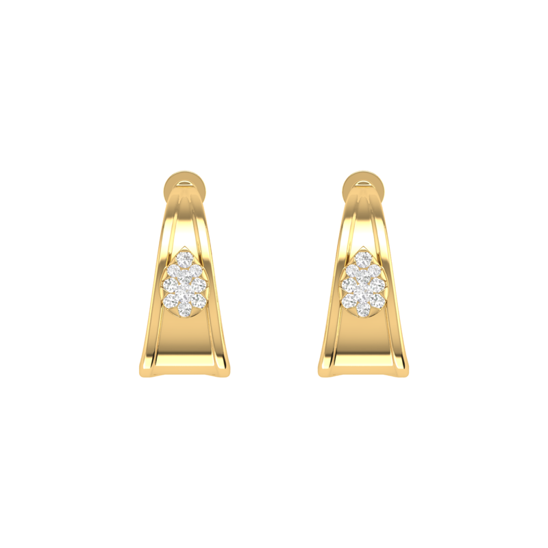 Tapered Nexus Gold Plated Lab Grown Diamond Earrings
