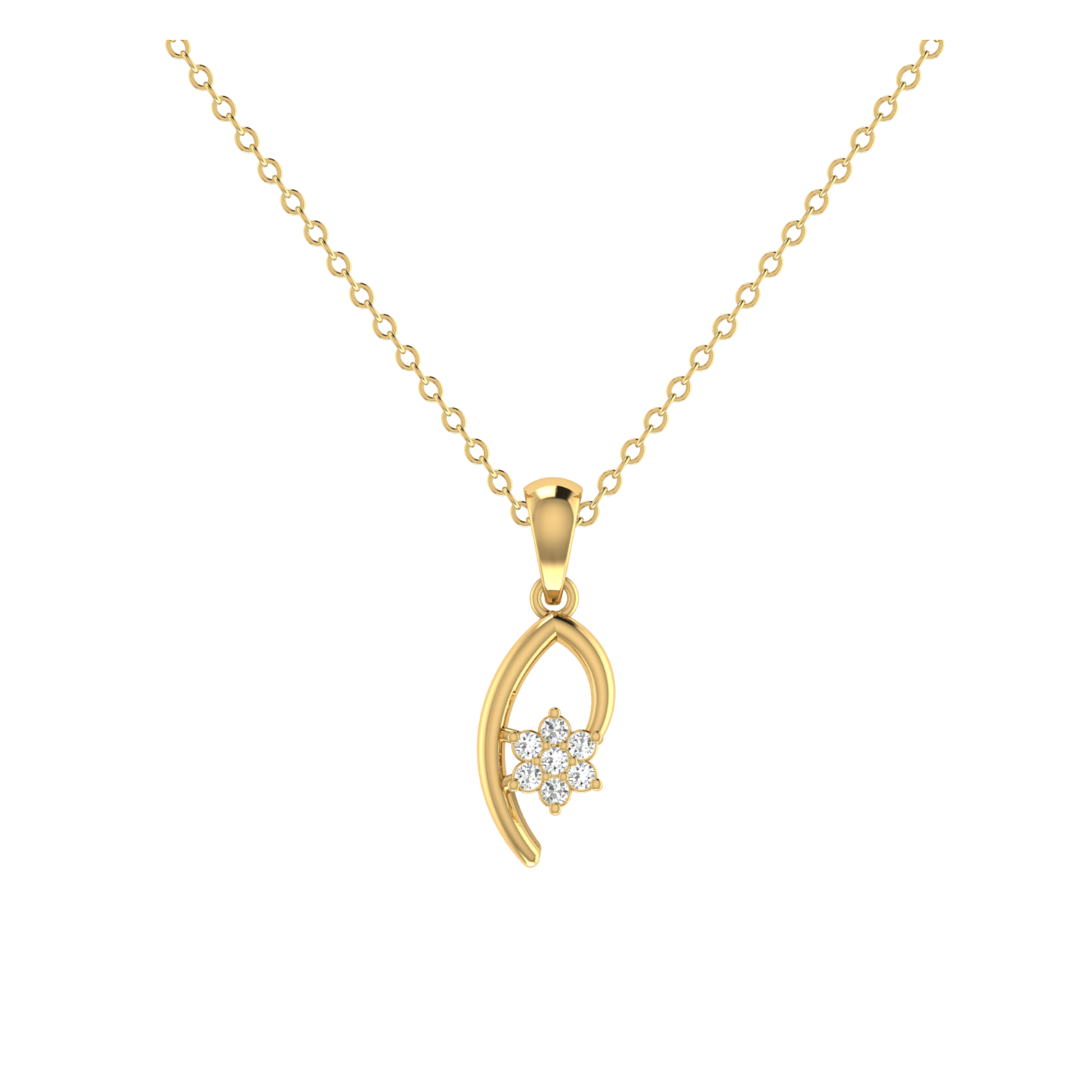 Orchid Swirl Gold Plated Lab Grown Diamond Pendant