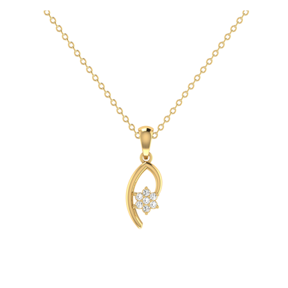 Orchid Swirl Gold Plated Lab Grown Diamond Pendant